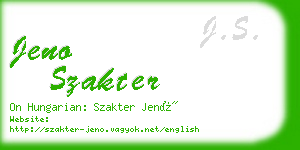 jeno szakter business card